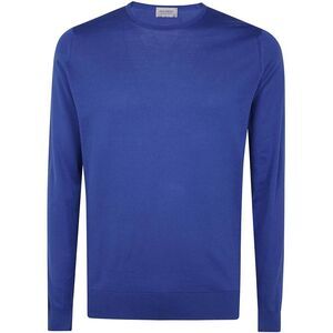 JOHN SMEDLEY Crew Neck Fine Knit Sweater Men BLUE Sweaters & Cardigans